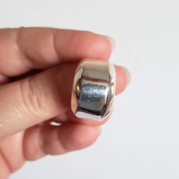 Contemporary 925 STERLING Silver Ring Geometric Fluid Liquid silver Unisex - Picture 11 of 13